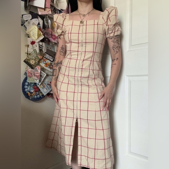 BAUM UND PFERDGARTEN Aheli Check Print Organic Cotton Dress In Multicolor small - Picture 2 of 5